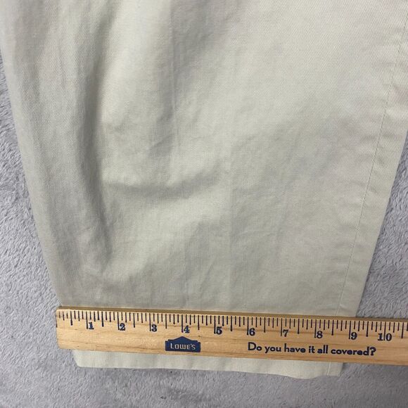 Perry Ellis Pants Mens 32x32 Beige Straight Leg Cotton Lyocell Flat Front Casual - Picture 5 of 8